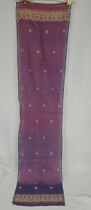 Vintage woman's silk  scarf  Unmarked Shades of Purple and gold