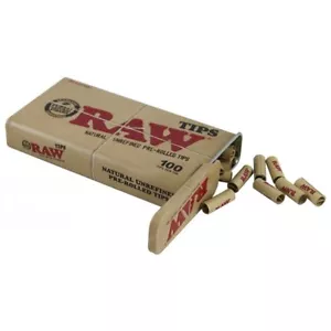 RAW PRE ROLLED TIPS FILTER ROACHES PAPER NATURAL ROLLING PERFECTO Option Tin - Picture 1 of 38