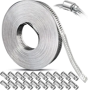 Hose Clamps Assortment Kit, Worm Gear Duct Pipe Hose, 304 Stainless Steel Band F - Picture 1 of 12