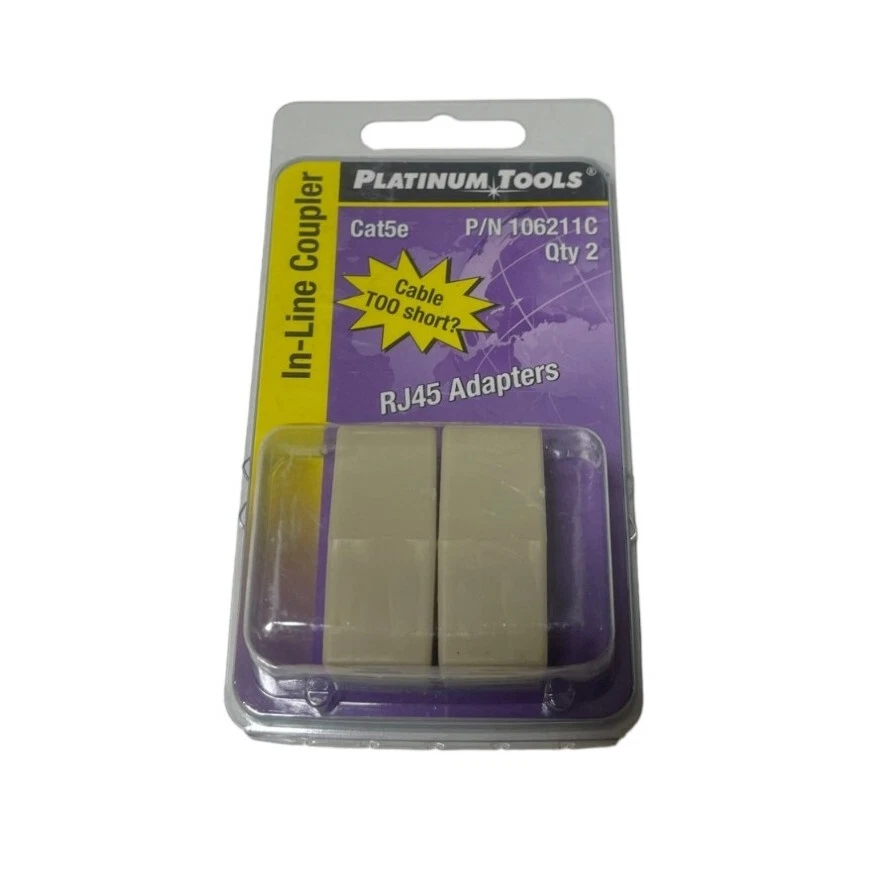 Platinum Tools 106211C Cat5e, RJ45 In-Line Coupler (PACK OF 2) **SALE** - Image 1 of 1