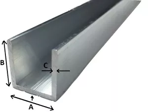 Alu U-Profil Länge: 0,5- 2 m Aluminium Aluprofil U Profil für Spanplatte - Bild 1 von 10