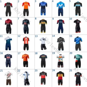 Men's Cycling Jersey Bodysuit Road Bike Short Sleeve Gel Jumpsuit Triathlon - Picture 1 of 58