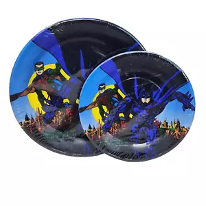 VINTAGE 1995 BATMAN FOREVER BIRTHDAY PARTY PAPER PLATES 7" & 9" NEW NOS - Picture 1 of 7