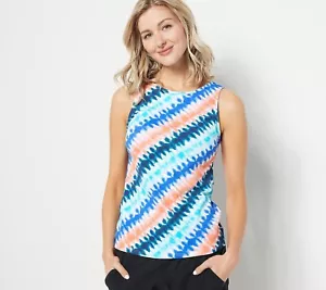 Lands' End Size 6 Regular High Neck UPF 50 Tankini Top MULTICOLOR A469364 - Picture 1 of 4
