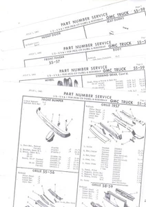 1955 1956 1957 1958 1959 GMC G.M.C. TRUCK BODY PART NUMBER LIST CRASH SHEETS! RE - Foto 1 di 1