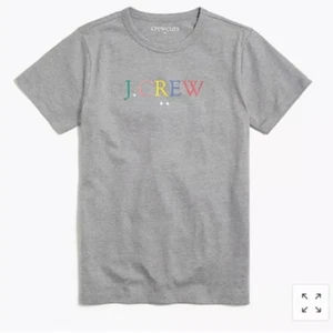 New Crewcuts J.CREW Rainbow Logo Graphic Gray T Tee Shirt Girls Kids Size 6/7 - Picture 1 of 3