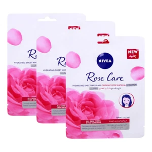 New Nivea Rose Care Hydrating Face Mask Sheet (2 + 1) Free Shipping Worldwide - Picture 1 of 3