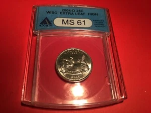 Wisconsin Extra High Leaf Error Quarter ANACS MS61.. Rare. 2004 - Picture 1 of 4