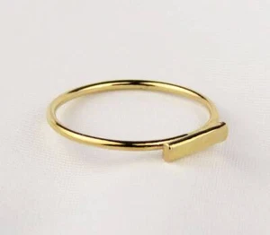 Bar Ring, Horizontal Bar Ring, Simple Gold Ring, 14k Gold Filled Ring, Gold Ring - Picture 1 of 6