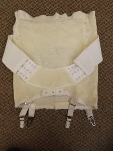 Glam Vtg 1950s NEW Open Bottom Rubber Cincher Girdle w/ Hosiery Garters S 25/26 - Picture 1 of 7