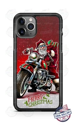 Capa telefone Big Bad Santa Claus motocicleta férias para iPhone 12 Samsung Google 3 - Imagem 1 de 4