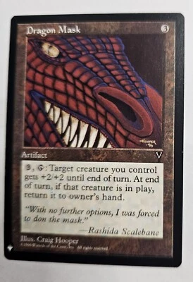 MTG Magic The Gathering Card Dragon Mask Artifact V Visions 1996 Hooper - Image 1 of 2