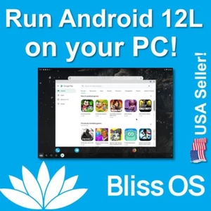 ANDROID 11 & 12L for PC- Bliss OS 14 & 15 Bootable Live/Install OS Free Ship - Picture 1 of 1