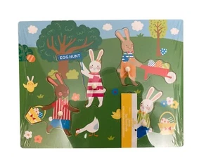 Easter Bunnies Egg Hunt Wooden Puzzle NEW Toddlers Age 2+ - Picture 1 of 4