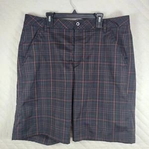 Fila Sport Mens Shorts 34 Black Red Stripes Golf Casual Flat Front Logo - Picture 1 of 9