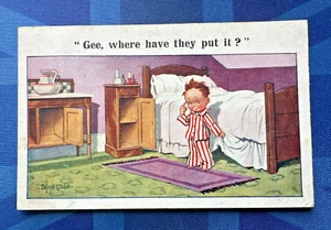 Donald McGill Comic Postcard 1932 Chamber Pot GEE WHERE HAVE THEY PUT IT ? 6967 - Picture 1 of 2