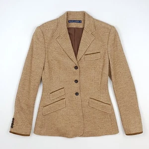 Chaqueta Blazer Ralph Lauren Hacking 8 UK 10 12 Mujer Tweed Abrigo Deportivo Beige Cuadros - Imagen 1 de 21
