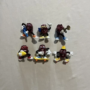 Complete Lot of 6 1988 Hardee’s California Raisins PVC Figures Toys Series 2 - Foto 1 di 2