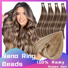 Russian Human Hair Extensions Nano Ring Tip Real Full Head Remy Thick 1G 16 18