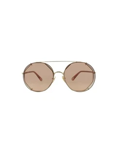 Chloé Damen Runde/Oval Gold Braun Braun Mode Designer Brille - Bild 1 von 4