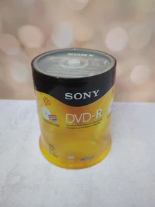 SONY DVD R  (-R) 100 Pack 120min 4.7GB 1-16X Optical Media Storage - NEW SEALED - Picture 1 of 7