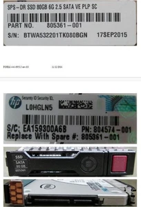 Hewlett Packard Enterprise 805361-001 80GB hot-plug-SSD SFF - Afbeelding 1 van 2
