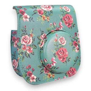 PU Leather Case for Fujifilm Instax Mini 11 9 8+ 8 Camera Shoulder Bags - Floral - Picture 1 of 6