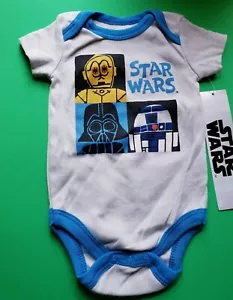 UNISEX INFANT STAR WARS CHARACTER BLOCKS OFF WHITE SIZE 3-6 MONTHS BODYSUIT NWT - Picture 1 of 12