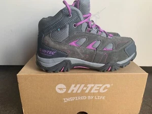 Hi-Tec Girls Logan Mid WP Junior Hiking Boot, Charcoal/ Grey /Orchid Size 3 New - Picture 1 of 7