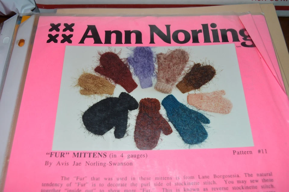 Ann Norling Knitting Pattern Fur Mittens  - Image 1 of 1