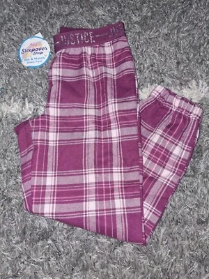 Niñas Justice Sleep Joggers Talla 6 Borgoña Cuadros Foto 1 de 2