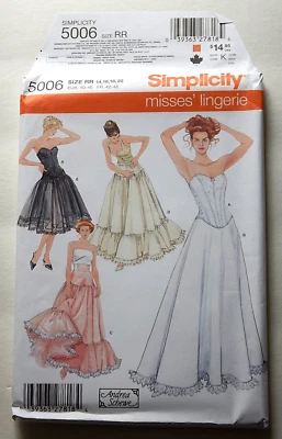 Simplicity 5006 Lingerie Corset Petticoat by Andrea Schewe ©2004 size 14-20 UC - Image 1 of 3