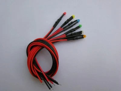 1.8mm 6V/12V/24V Red Yellow Blue Warm White Orange Diffused Pre-Wired LED Leds - Image 1 of 4