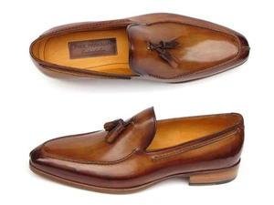 Mocasín de borla para hombre Paul Parkman camello y marrón pintado a mano (ID #083-CML) - Imagen 1 de 6