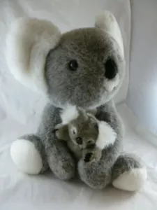 Vintage Chrisha Playful Plush Large Mom and Baby Koala Bear plush 15" 1988 Korea - Picture 1 of 8