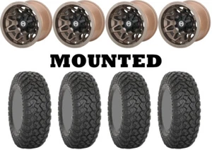 Kit 4 System 3 RT320 Tires 33x9.5-15 on Moose 416X Bronze Wheels 550 - Picture 1 of 5