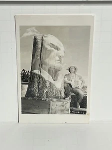 Postcard RPPC Sculpture Crazy Horse Artist Korczak Ziolkowski c1955 A27 - Picture 1 of 2