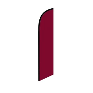 Solide burgunderrote Bande Flatterfeder Flagge | 3 Fuß B x 11,5 Fuß hoch - Bild 1 von 3