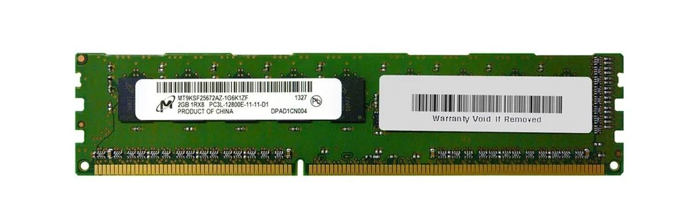 Lot of 12 MT9KSF25672AZ-1G6K1ZF Micron 2GB PC3-12800 DDR3-1600MHz ECC Unbuffered - Image 1 of 1