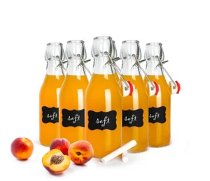 6 Glasflaschen Bügelverschluss 200ml Tafelfeld Trinkflasche Drahtbügelflasche - Bild 1 von 4