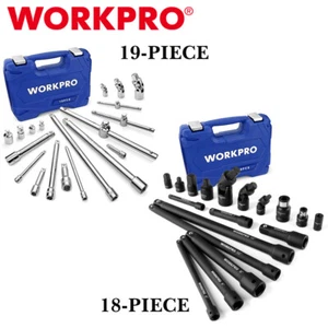 WORKPRO 19-Pieces Drive Socket Extensions Set/18-Pieces Drive Tool Accessory Set - Picture 1 of 25