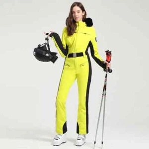 One-piece Ski Suit Women Thickening Snowboard Female Overalls Winter Windproof - Picture 1 of 46