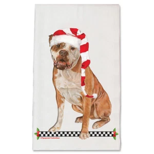 American Bulldog Navidad Toalla de cocina Holiday Regalos para mascotas - Imagen 1 de 1