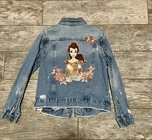 Disney Princess Belle Jean Jacket Girls Size 9/10 - Picture 1 of 4