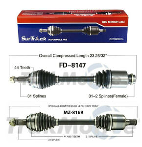Pair of Front CV Axle Shafts SurTrack Set for Mazda CX-7 2.3L AWD/FWD 07-11