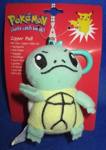 Vintage 1999 Pokemon Squirtle Peluche Portachiavi Cerniera Tirante - Nuovo - Foto 1 di 2