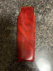 GUC!!! Vintage Soft Red Eyeglass Case With Gold Hardware! - Picture 1 of 4