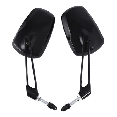 Gloss Black Rear View Mirrors Fit For Harley Touring Road King Street Glide Dyna Foto 1 de 4
