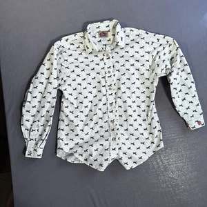 Vintage Barn Fly Western Hemd Herren klein weiß Pferde Cowboy Rodeo - Bild 1 von 11