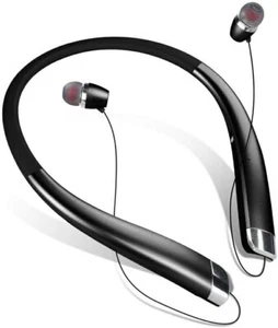 Bluetooth Headset, Bluetooth 5.0 Neckband Wireless Headset Retractable Earbuds - Picture 1 of 28